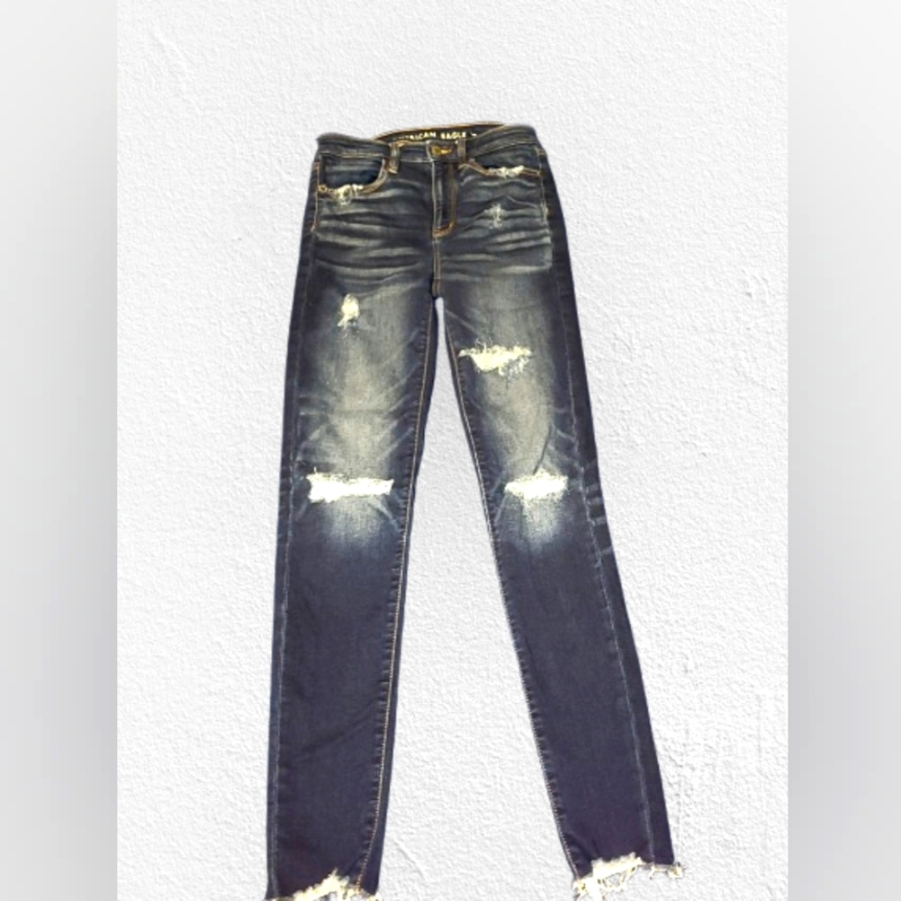 AE American Eagle Denim "Next Level Stretch" Skinny Ripped High Rise Jegging